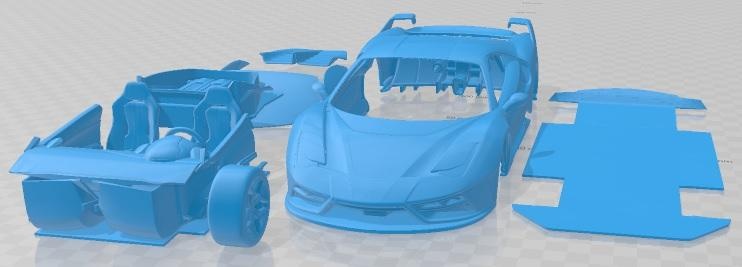 Ferrari 7x Design gto Vision druckbar Wagen Slot scalextric tamiya rc miniz Hobby Mikro 3d print model - Mito3D