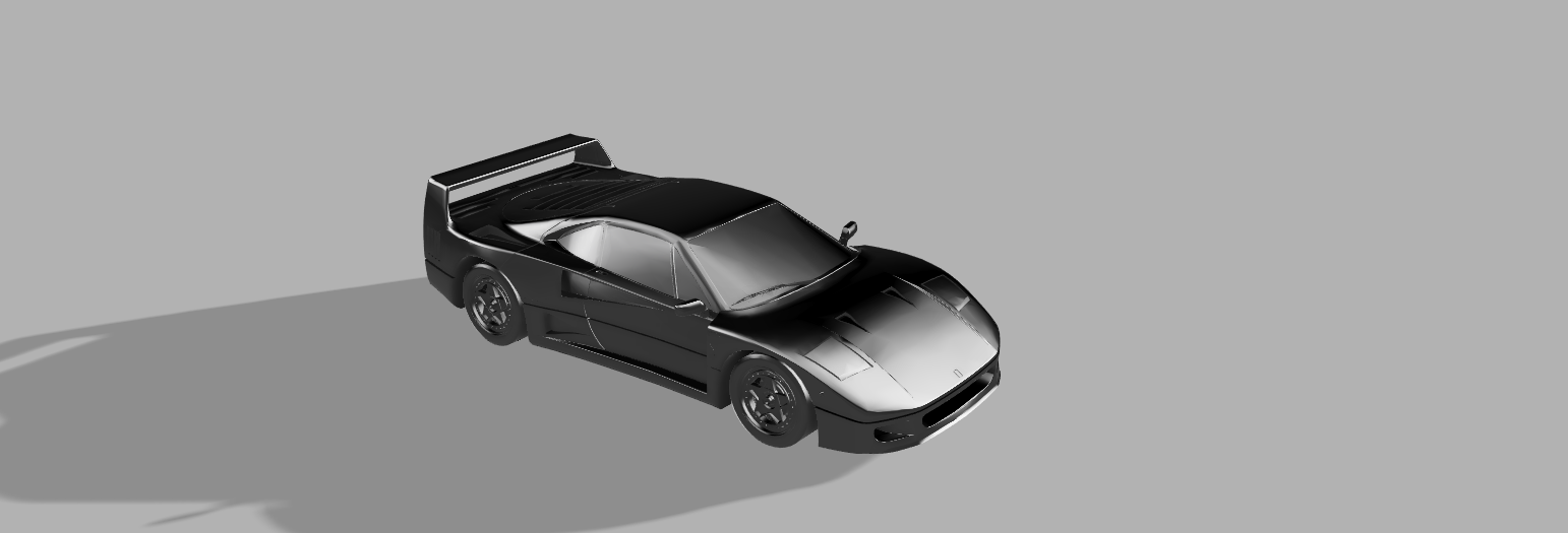 ferrari f40 coche vehiculo resina elegoo mars2 llavero revelación posterior ala artilugio 3D print model - Mito3D