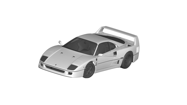 ferrari f40 jeu voiture auto véhicule transport rc ar vr prêt augmenté réalité virtuel car3d 3d print model - Mito3D