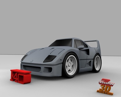 Ferrari f40 comic style Wagen Spiel Ferrari f40 comic car 3d print model - Mito3D