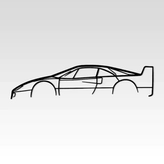 ferrari f40 silhouette cars art race sports car racing wall 3d print model - Mito3D