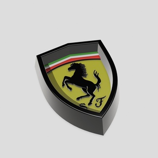 Ferrari besleyici çukur köpek kedi hayvan marka otomobil Oto araba logo düşük poli 3d print model - Mito3D