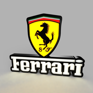 Ferrari conduziu luminária luz marca carro placa f1 3d print model - Mito3D