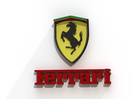 ferrari logo car automotive wall decoration decorative decor street print trend 3d print model - Mito3D