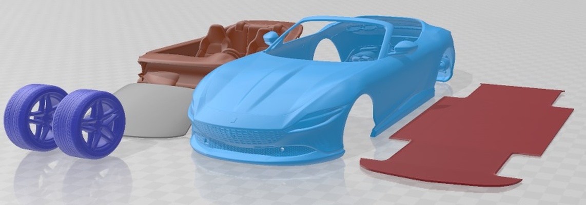 ferrari roma aranha imprimível carro jogos fenda escalextrico tamiya rc miniz passatempo micro diecast 3d print model - Mito3D