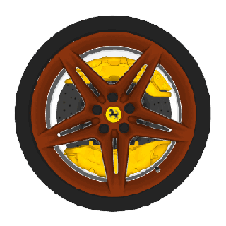 ferrari stradale wheels front rear wheel car detail high poly rim tire race tread accessories 3d print model - Mito3D