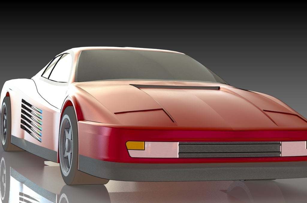 Ferrari testarossa automotivo carro veículos 3D print model - Mito3D