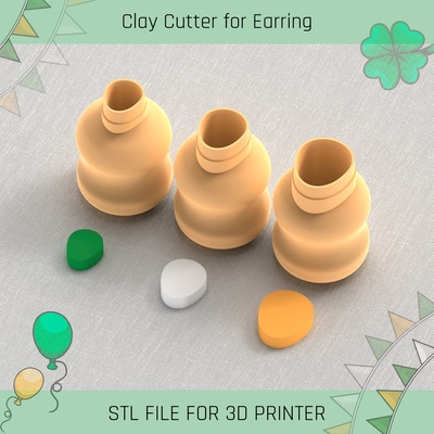 festive balls saint patrick's day mini clay cutter tools earring 3d print model - Mito3D