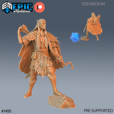 fey elf summer archer dnd miniature tabletop miniatures gaming monster 3d model rpg dndminis stl file game epic-miniatures dndminiatures 3dprint 3dminiature printedminis 3dprinting dungeon fantasy roleplaying dragon warrior undead pre-supported 3d print model - Mito3D