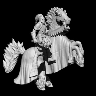 fey knight paladin mounted green breton equitaine 9th age 28mm fantasy miniature wargame rpg dnd 3d print model - Mito3D