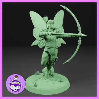 fey ranger - female elf wood fairy woman soldier guard ttrpg dnd dungeonsanddragons miniature pathfinder 3d print model - Mito3D
