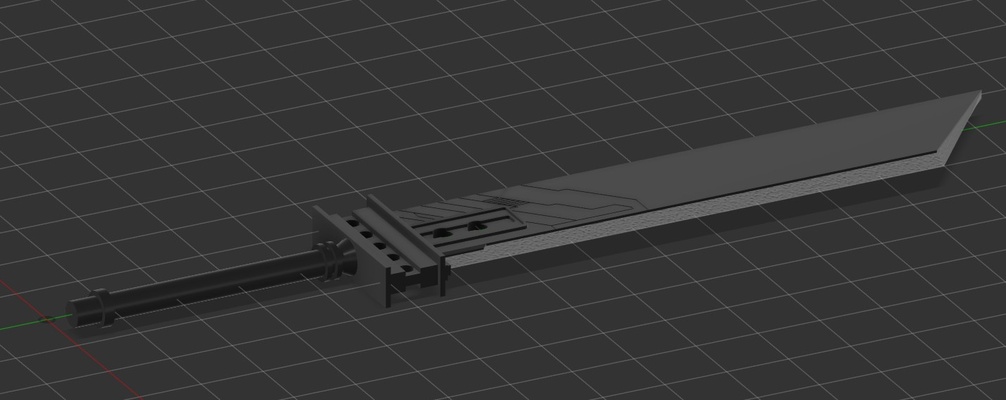 ffvii cloud strife buster sword game 3d print model - Mito3D