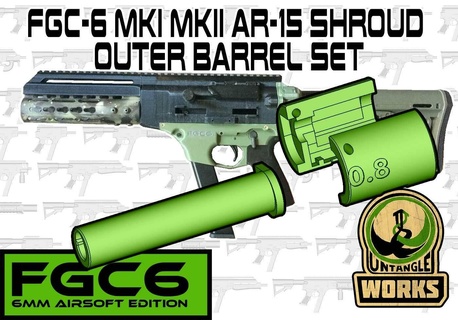 fgc-6 ar-15 shroud outer barrel set mki mkii airsoft fgc fgc6 fa fgc-6h fgc-6hmkii fgc6-bl fgc-6sf 3d print model - Mito3D