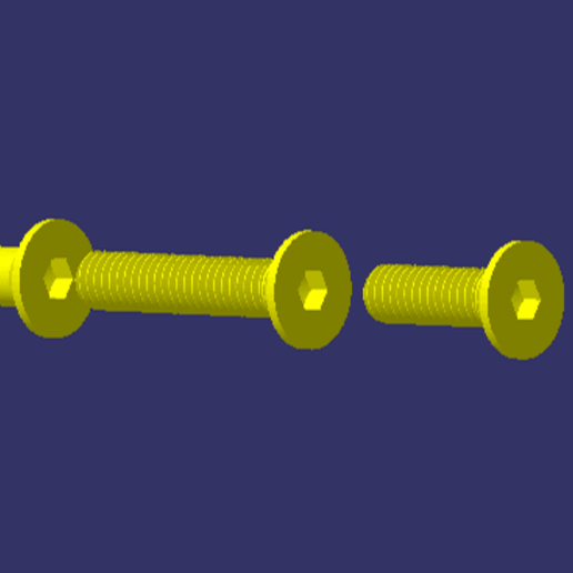 FHC m6 parafuso comprimento 10 50 ferramenta parafusos 3D print model - Mito3D