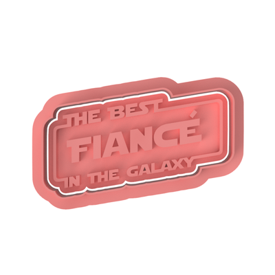 fianc in galaxy cookie cutter engaged married ring groom bride happy 3d print model - Mito3D