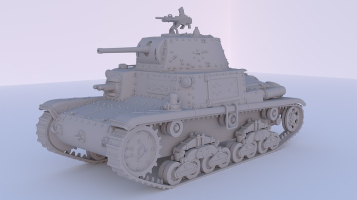 fiat ansaldo m14 41 1 72 panzer militär 3d print model - Mito3D