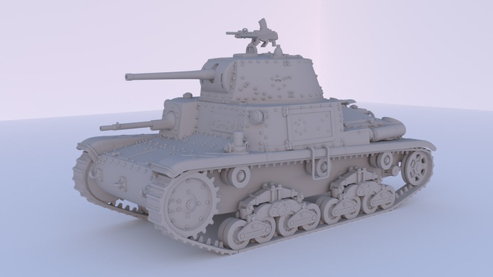 fiat ansaldo m14 41 47 40 1 72 panzer militär 3d print model - Mito3D