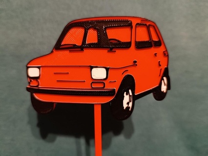 Fiat 126p Baby Topper toper Zuhause Haus Kuchen Dekoration 3d print model - Mito3D