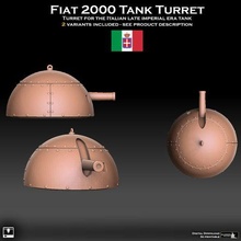 fiat 2000 tank turret war hammer 42k armor panzer ww1 ww2 italy italian libya carro armored car interwar 1920s 3d print model - Mito3D