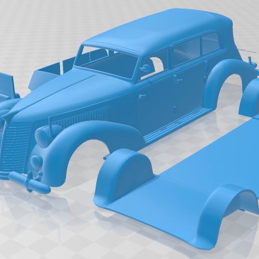 fiat 2800 torpido 1939 yazdırılabilir araba yuva ölçülü Tamiya rc miniz radyo kontrol hobi 1 24 28 32 18 tarayıcı sürüklenme 3D print model - Mito3D