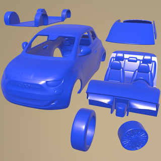 fiat 500 31 2021 printable car separate parts 3d print model - Mito3D