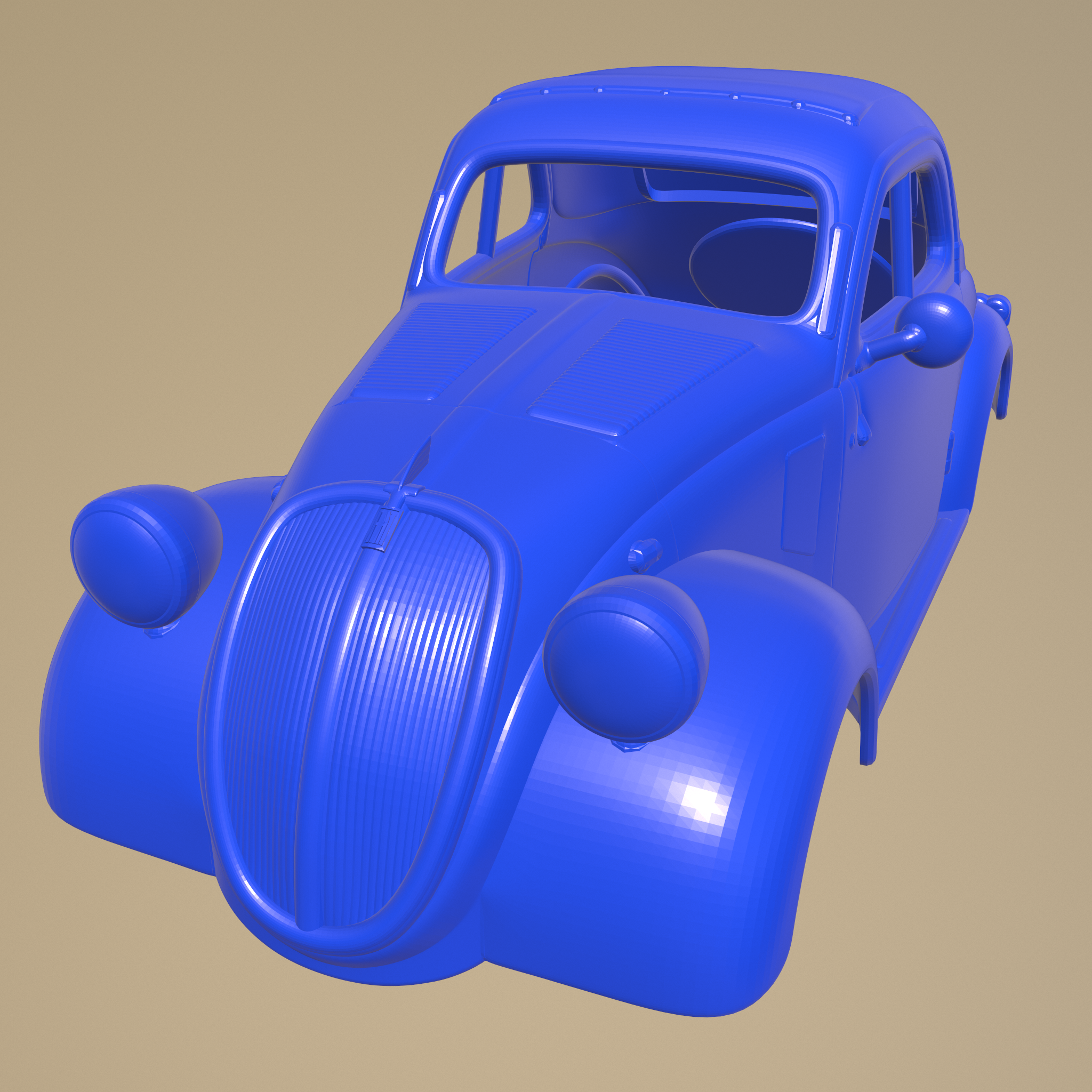 fiat 500 topolino 1936 printable car body slot 1-10 separate parts scalextric tamiya rc miniz crawler kyosho axial traxxas micro 1-24 3D print model - Mito3D