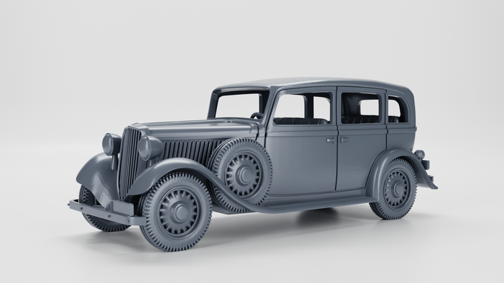 fiat 518 mazurka 7 sitze polen ww2 spiel cabrio wagen panzer krieg 28mm harz 3d drucken stl fahrzeug tischplatte wargaming verschraubung gepanzert rahmen miniatur 3d print model - Mito3D