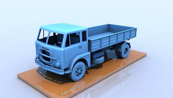fiat 690 1960 682 car truck vehicle italy vehicles vintage largetruck antique cargo transport wheels 3dprint print collection printable auto 3d print model - Mito3D