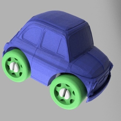 fiat 500 duplo compatible juego de coche lego juguetes construcción 3D print model - Mito3D