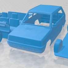 fíat panda 30 1980 imprimible coche vehiculo juego espacio scalextric Tamiya rc miniz pasatiempo micro 3d print model - Mito3D