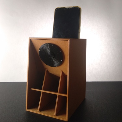 fibonacci sonido ecosonido artilugio sistema ec antecedentes ecofono altavoz soporte apoyo m vil smartphone madera 3d print model - Mito3D