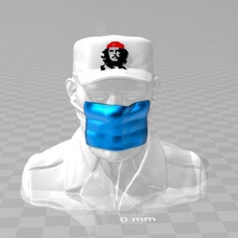 fidel castro masque de che guevara, chapeau art sculptures 3d print model - Mito3D