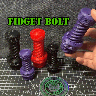 fidget bolt keychain hole - personal use nut toy knurled 3d print model - Mito3D