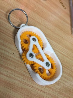 fidget gear keyring cog cogs key keychain chain toy transmission keychains 3d print model - Mito3D