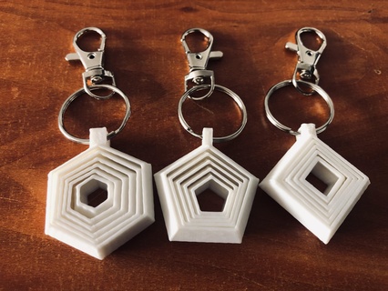 fidget shapes keychains fidget figures key rings pentagon hexagon rhombus  3d print model - Mito3D