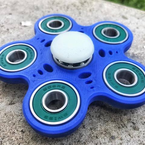 fidget spinner collection gadget fidgetspinner toys bearings caps threaded parts threads 608 3D print model - Mito3D