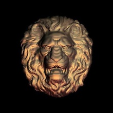 féroce lion visage art 3d print model - Mito3D
