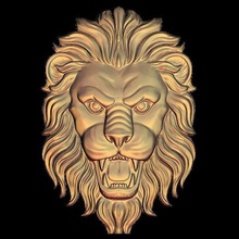 fierce lion frame art 3d print model - Mito3D