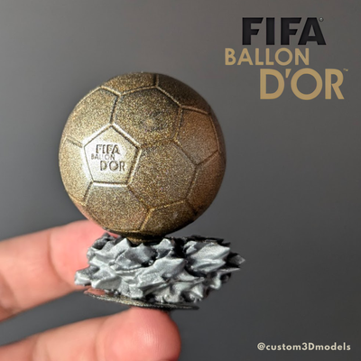 fifa ballon d'or d'oro palla replica oro calcio trofeo giocatore messi cristiano ronaldo 3d print model - Mito3D