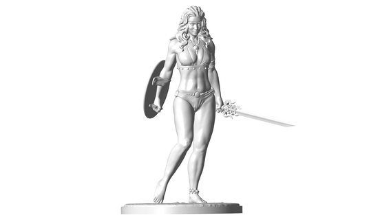 fighter lady Art sculpture miniature soldier character mannequin woman dancer girl angel figure pose vr meta metaverse ar mr 3d print model - Mito3D