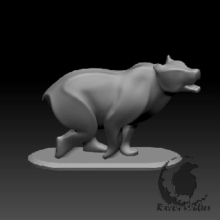 brigando Urso animais enfeite estátua casa cor modelos presente estatuetas 3d print model - Mito3D