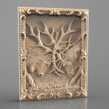 fighting deers cnc art router 3d print model - Mito3D