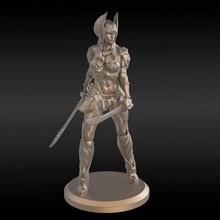 figure2 mujer niña miniatura estatua figura Arte deco anime guerrero mundo cuerpo 3d print model - Mito3D