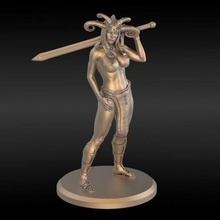figure5v2 mujer niña miniatura estatua figura Arte deco anime guerrero mundo cuerpo 3d print model - Mito3D