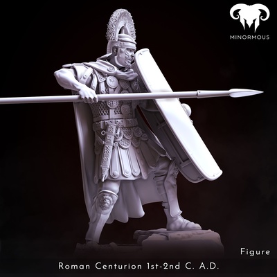 figure - roman centurion 1st-2nd c ad spear of rome game ancient aquila bust emperor eagle guard historical history soldier symbol warrior painting honor praetorian tabletop trajan minormous 3d print model - Mito3D