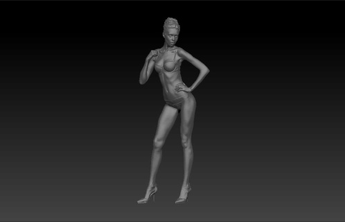 figure casual woman character bikini 10 man diecast army swimming 3d print model - Mito3D