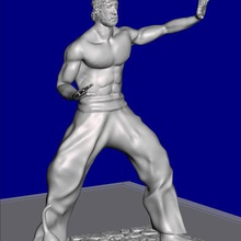 figura inspirada chuck norris arte 3d print model - Mito3D