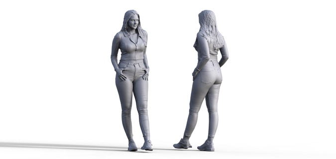 figure julia type 1 model making ship diorama woman girl 3d print model - Mito3D