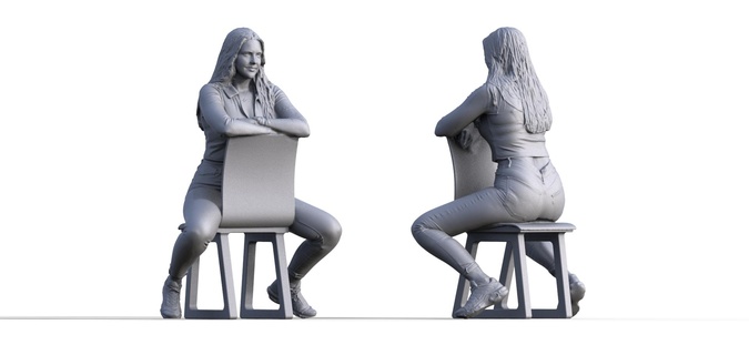 figure julia type b 1 model making ship diorama woman girl 3d print model - Mito3D