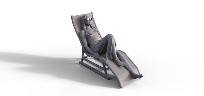 figura pasto tipo barandilla 1 25 modelo Embarcacion diorama mujer niña 3d print model - Mito3D